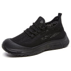 Women's Breathable Sneakers with Elastic Lacing System and Non-Slip Sole