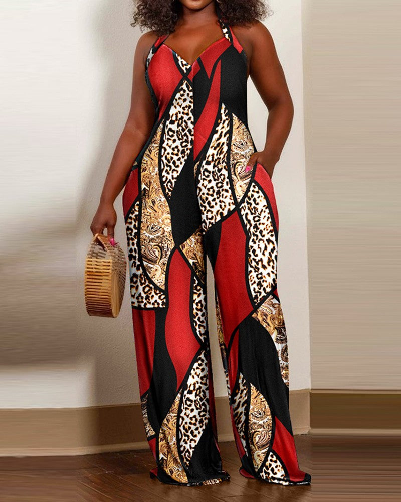 Women's Floral Wide Leg Jumpsuit