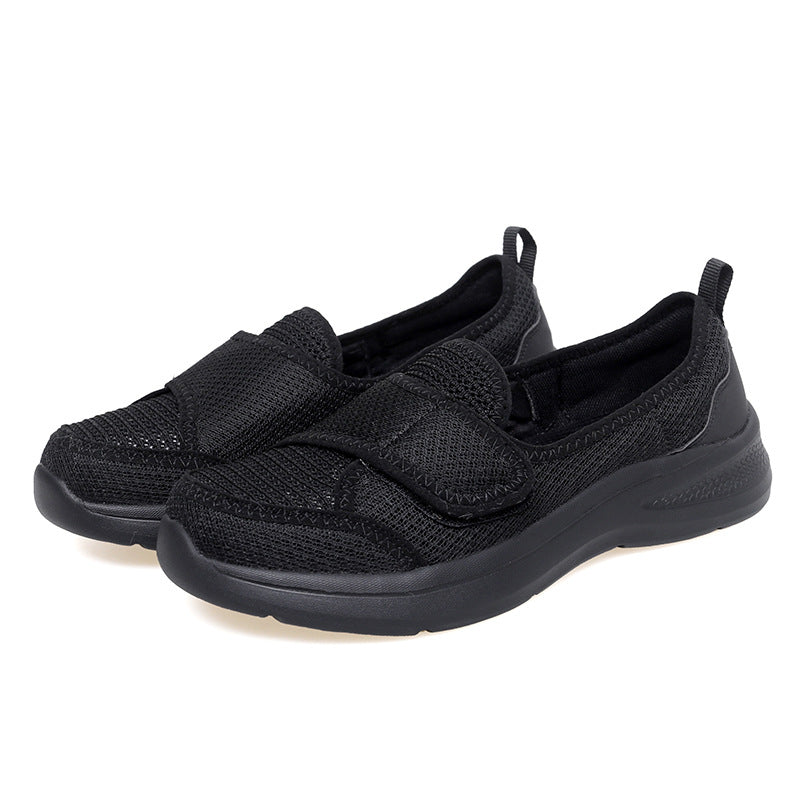 Women's Breathable Slip-On Sneakers with Practical Hook-and-Loop Closure