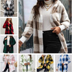 Women's Long Plaid Coat in Soft Material