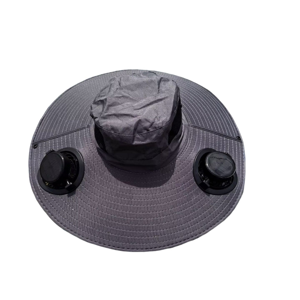 Air-Cooled Sun Hat with Removable USB Fans and Neck Protection