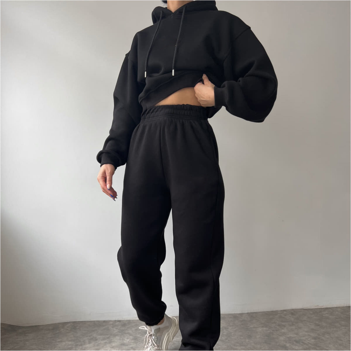Fashionable Casual Wide-Leg Hoodie Set