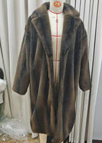Women's Faux Fur Coat with Classic Lapel