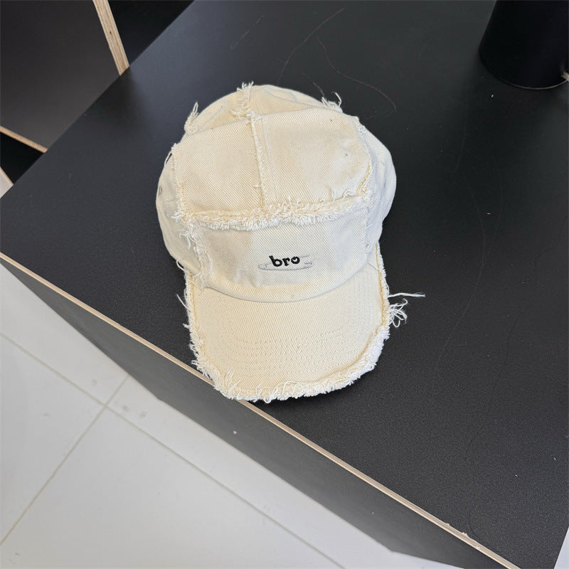 Men's Distressed Denim Snapback Cap