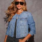 Women's Denim Jacket with Relaxed Fit