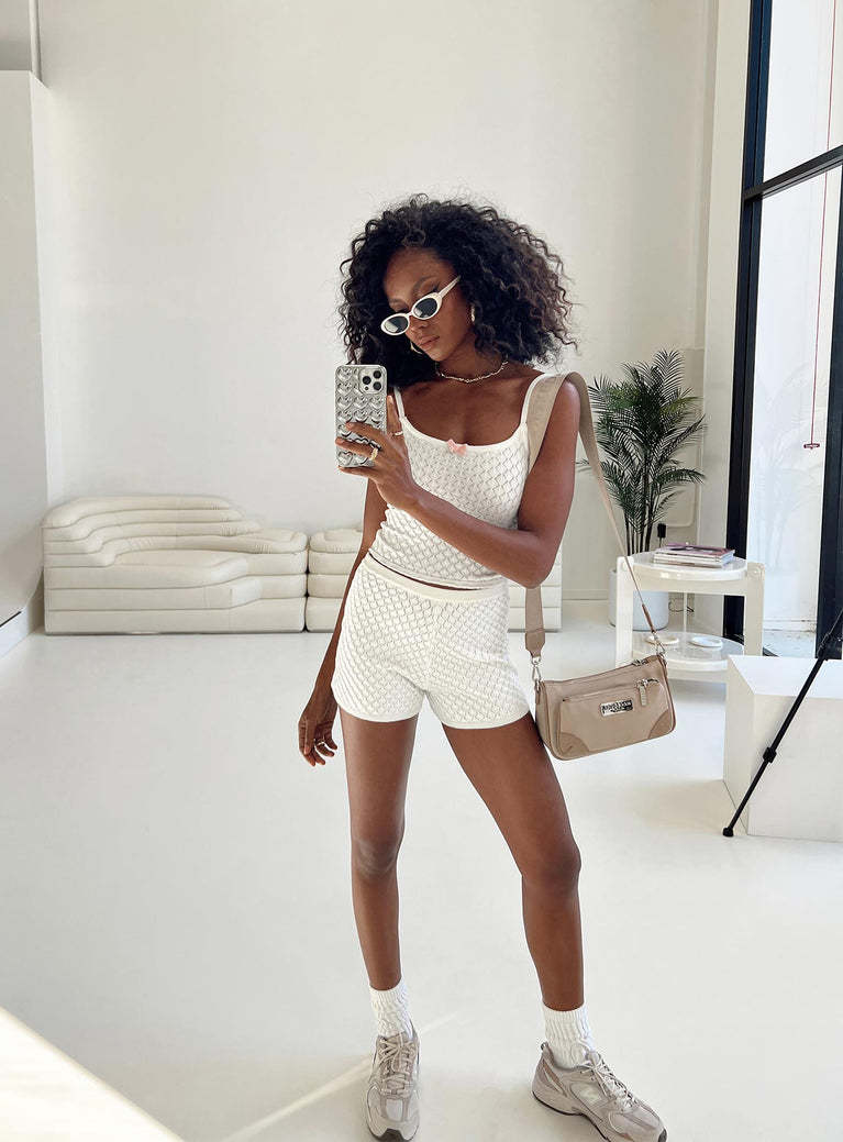 Women's Lounge Set with Textured Top and Shorts