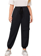 Women's Cargo Pants with Elastic Waistband and Modern Pockets