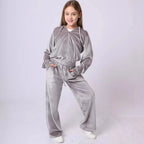 Women's Comfortable Velvet Suit with High-Neck Zipper