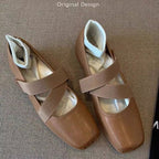 Women's Ballet Flats with Elastic Straps and Soft Lining