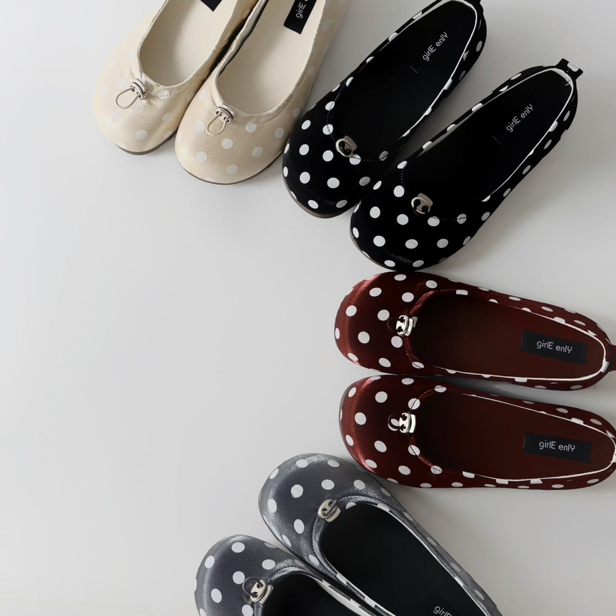 Women's Polka Dot Ballet Flats with Cushioned Footbed