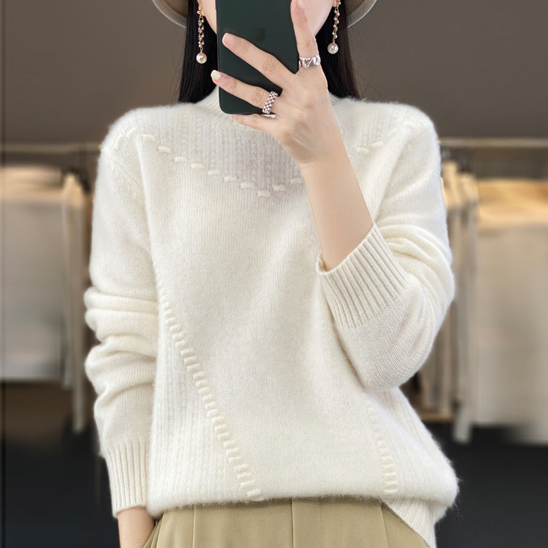 Women's Elegant and Comfortable Knit Sweater with Unique Design