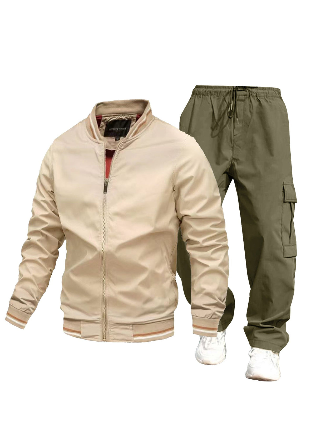 Men's sporty jacket and cargo pants set