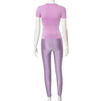 Women's Form-Fitting T-Shirt and Leggings Set