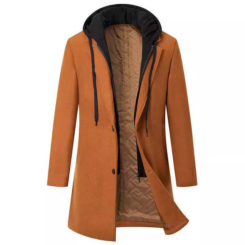Women's Elegant Coat with Detachable Hood and Fleece Lining