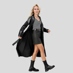 Women's Elegant Quilted Jacket in Trench Coat Style