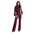 Elegant Floral Blouse with Ruffle Details