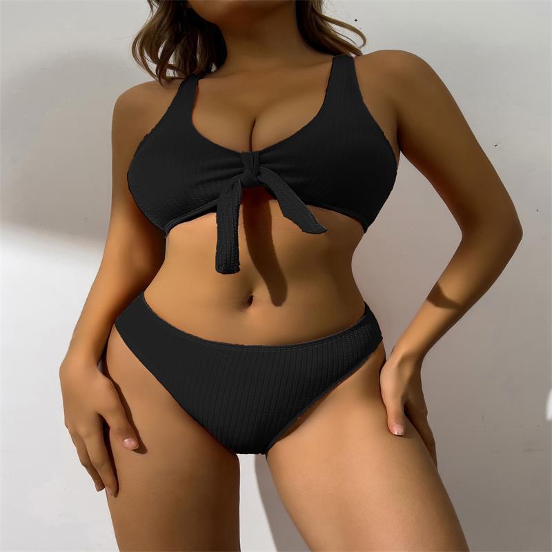 Women's Crop-Top Swimsuit with Knot Detail