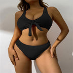 Women's Crop-Top Swimsuit with Knot Detail