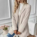 Elegant and Casual Plush Jacket with Textured Design