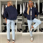 Elegant Quilted Jacket with Voluminous Sleeves