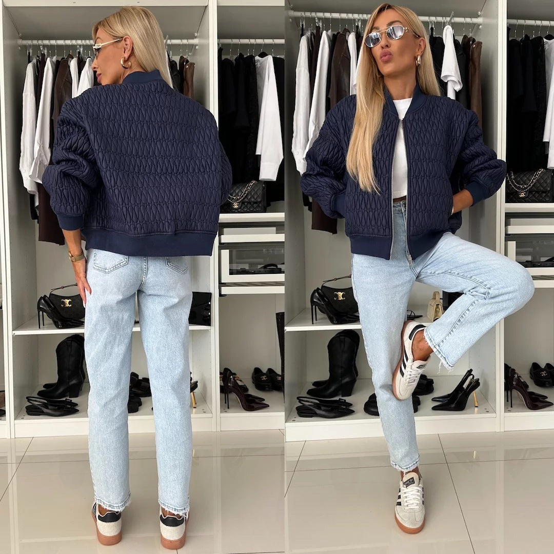 Elegant Quilted Jacket with Voluminous Sleeves