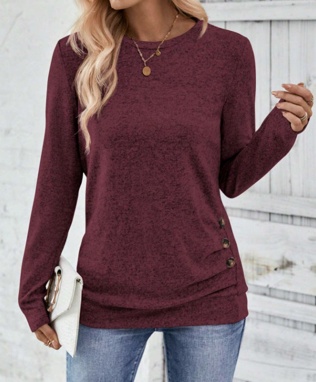 Casual Long-Sleeve Shirt with Asymmetric Cut