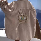 Women's Blouse with Unique Eye Embroidery