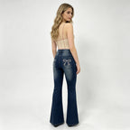 Women's Bootcut Jeans with Decorative Embroidery