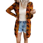Women's Long-Sleeve Blouse with Animal Print and Button Closure