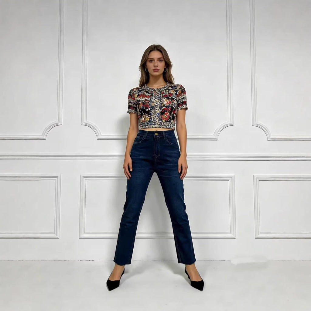 Women's High-Waisted Flared Jeans