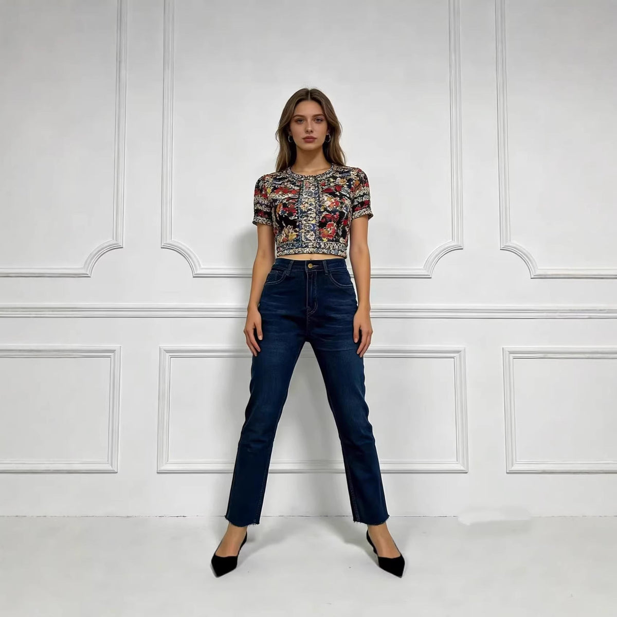 Women's High-Waisted Flared Jeans