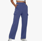 Women's Wide-Leg Cargo Pants with Side Pockets