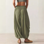 Comfortable Harem Pants with Ruffle Details