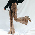 Women's Flared Jeans with Leopard Print
