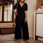 Casual High-Waisted Jumpsuit with Pockets