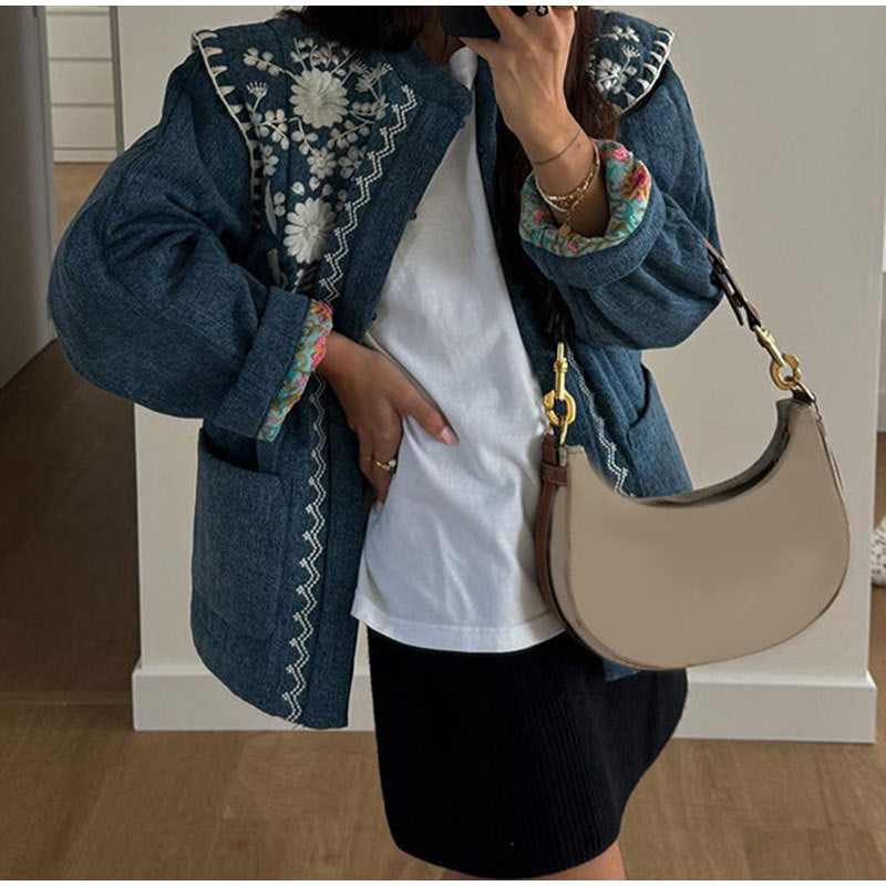 Women's Embroidered Denim Jacket
