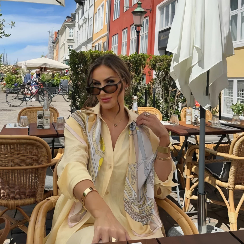 Women's Fitted Long-Sleeve Linen Jumpsuit