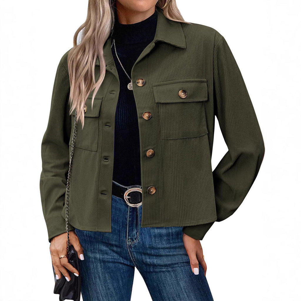 Women's Corduroy Jacket with Practical Chest Pockets