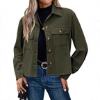 Women's Corduroy Jacket with Practical Chest Pockets