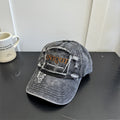 Men's Distressed Denim Graphic Cap