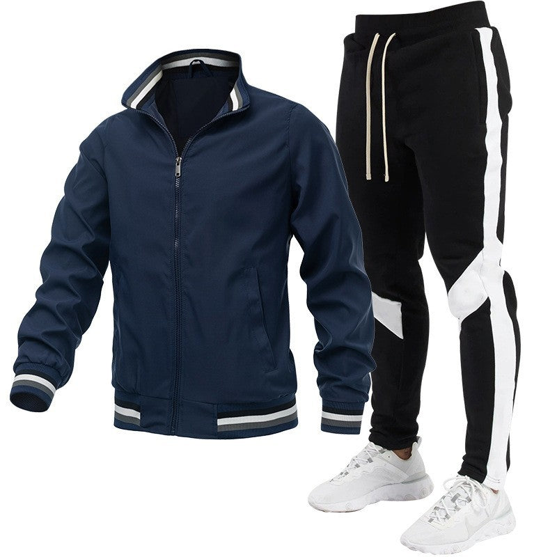 Men's Sporty Track Jacket and Jogging Pants Set