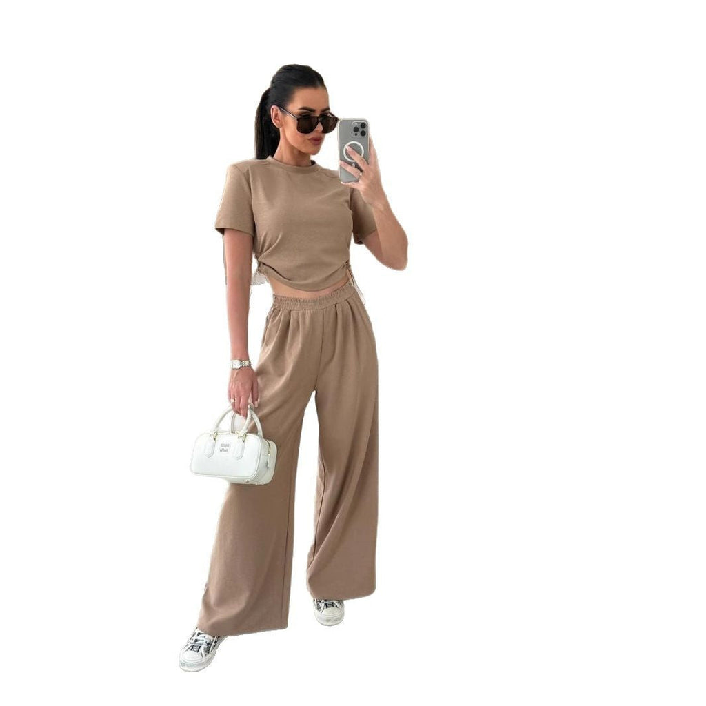 Casual Crop Top and Jogger Set