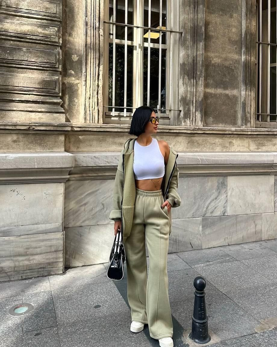 Women's Hoodie and Wide-Leg Joggers Set