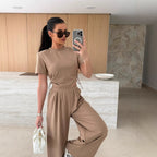 Casual Crop Top and Jogger Set