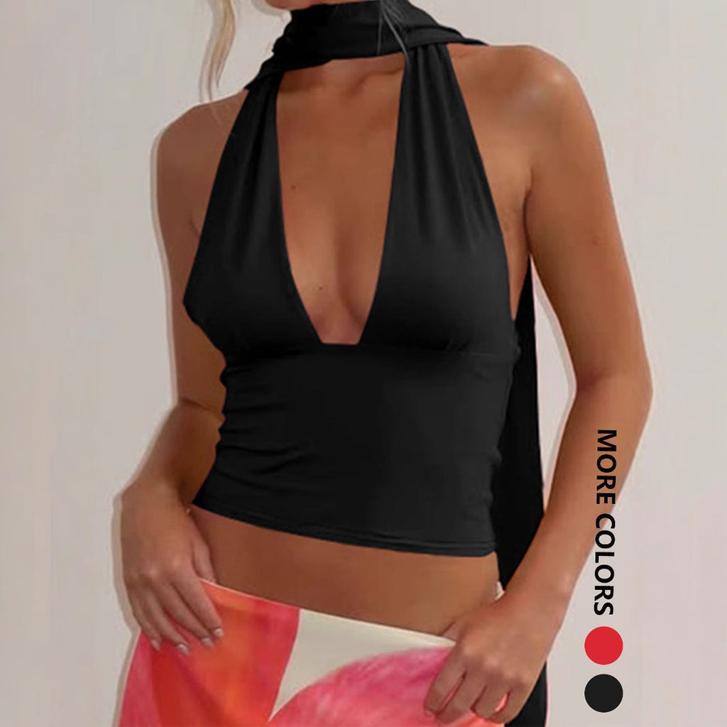 Women's Asymmetrical Top with Adjustable Tie Detail