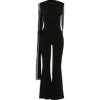 Elegant Draped Wide-Leg Jumpsuit