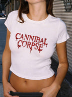 Women's Blood Pressure Print Crop T-Shirt