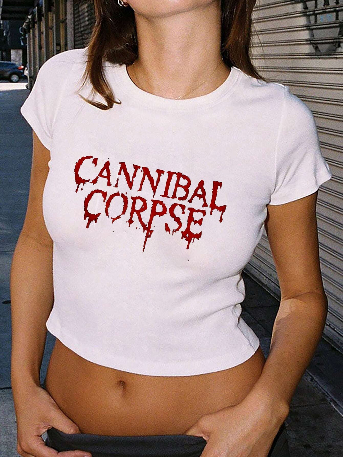 Women's Blood Pressure Print Crop T-Shirt