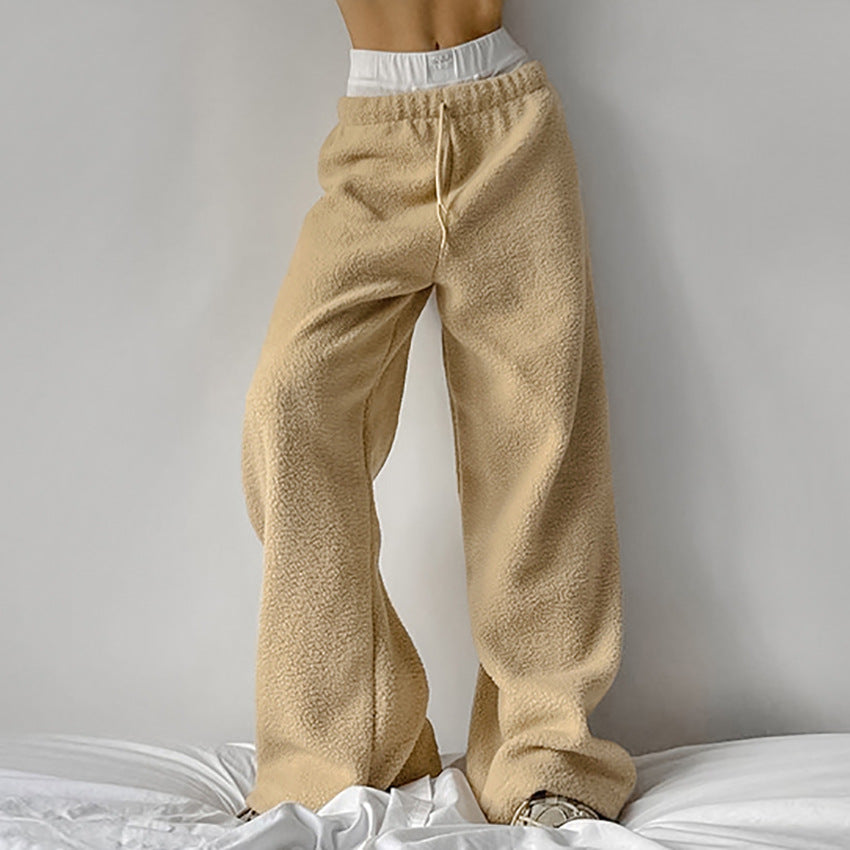 Women's Comfortable Wide-Leg Fleece Pants