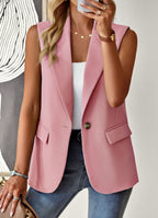Women's Sleeveless Blazer Top with Tailored Silhouette
